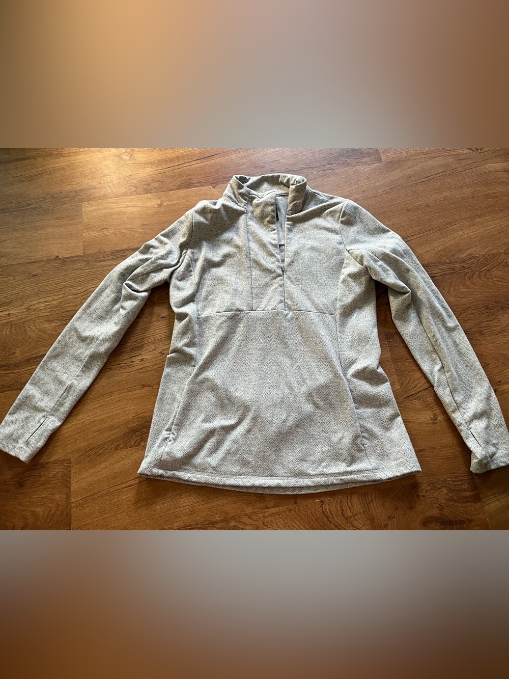 Kyodan Outdoor Pullover Womens large G/L half zip with thumb holes light gray